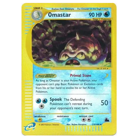 Pokemon TCG Omastar *Reverse Holo* Skyridge 23/144