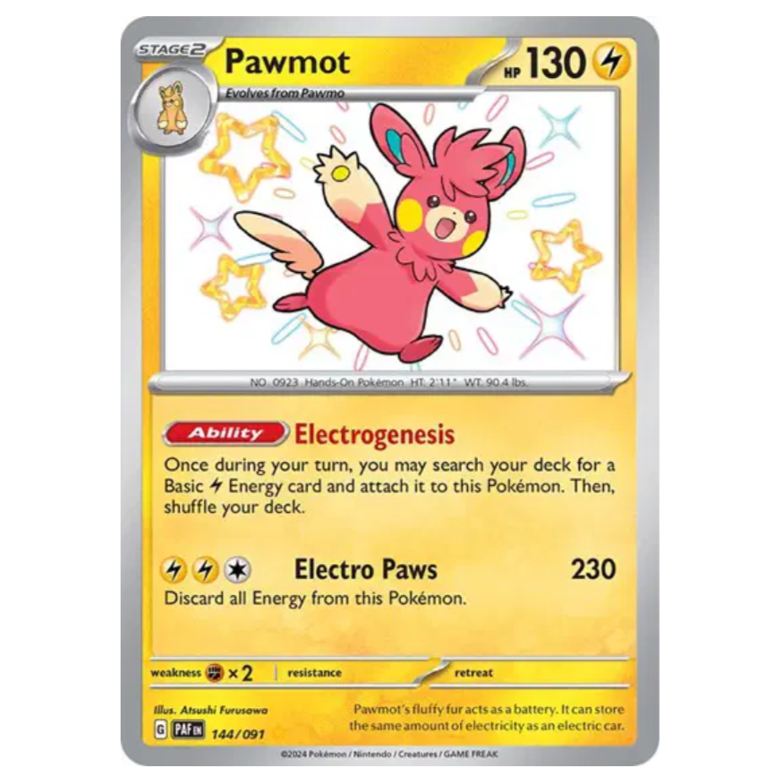 Pokemon TCG Pawmot *Baby Shiny* Paldean Fates 144/091