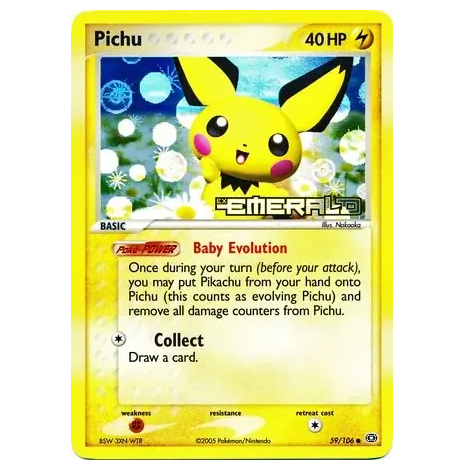 Pokemon TCG Pichu *Reverse Holo* EX Emerald 59/106 (HP)