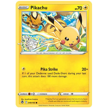 Pokemon TCG Pikachu *Holiday* Silver Tempest 049/195 *Sealed*