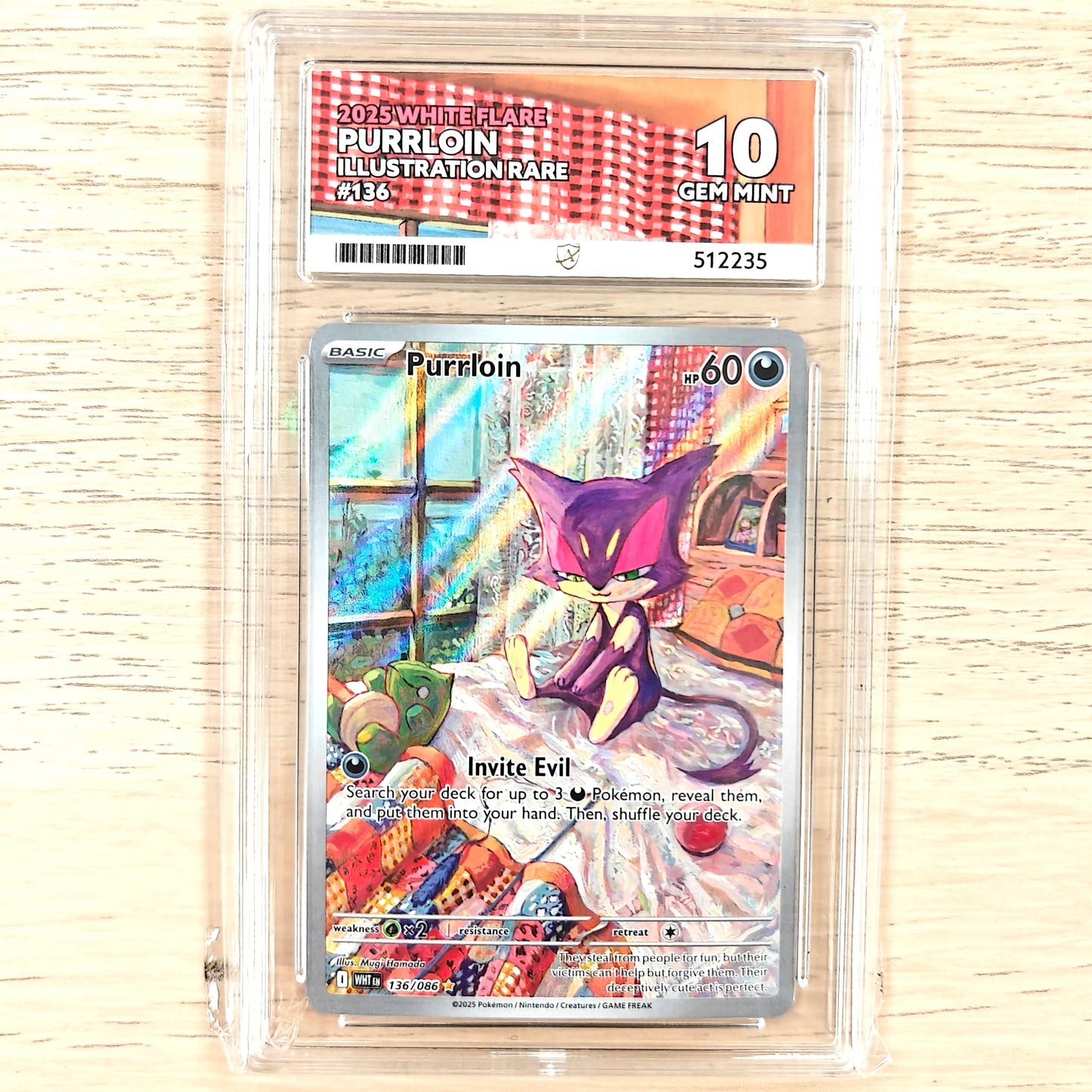 Pokemon TCG Purrloin White Flare 136/086 Ace 10