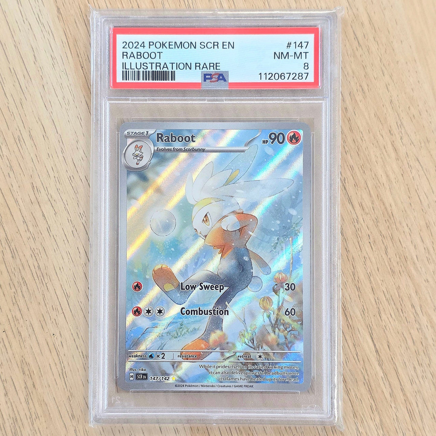 Pokemon TCG Raboot Stellar Crown 147/142 (PSA 8)