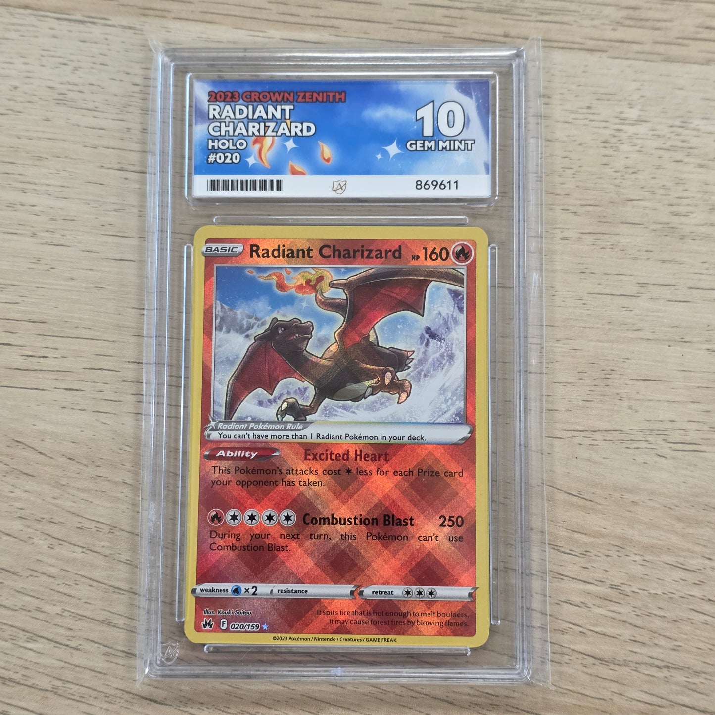 Pokemon TCG Radiant Charizard Crown Zenith 020/159 (ACE 10)
