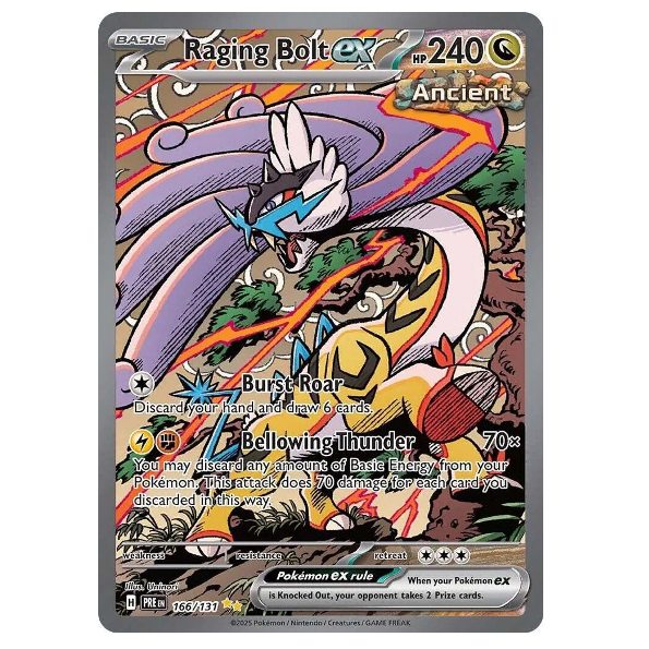 Pokemon TCG Raging Bolt ex Prismatic Evoltuions 166/131