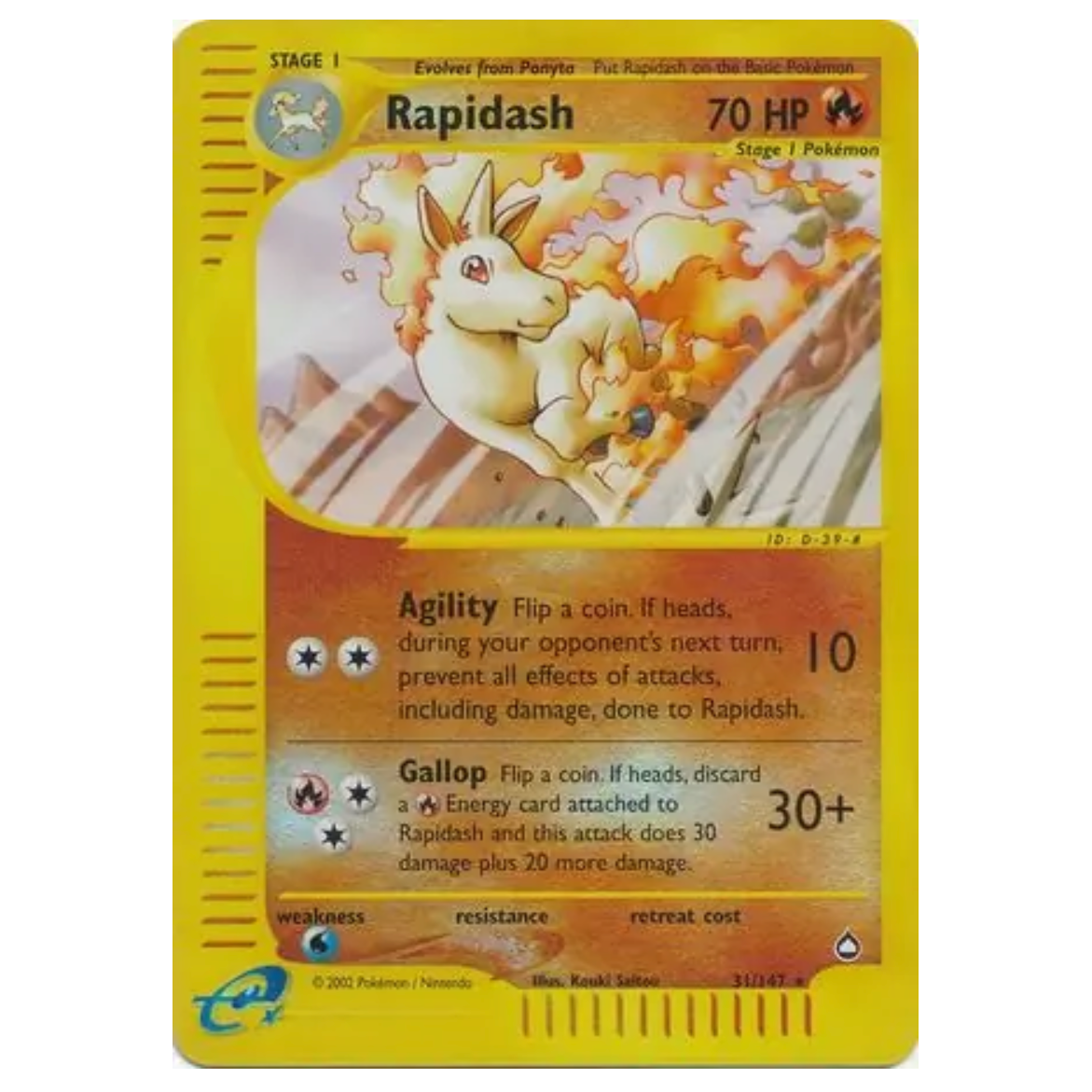 Pokemon TCG Rapidash *Reverse Holo* Aquapolis 31/147