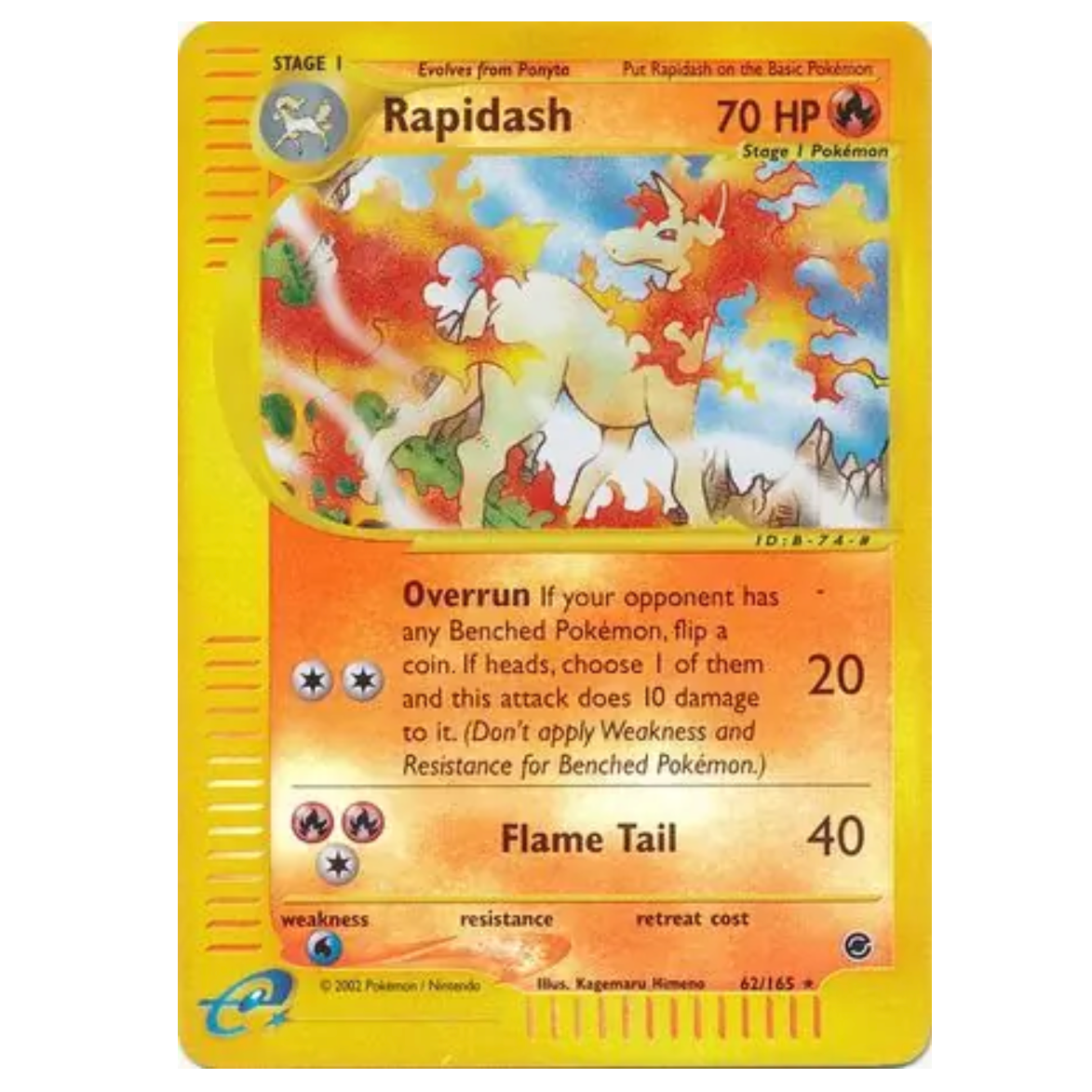 Pokemon TCG Rapidash *Reverse Holo* Expedition 62/165