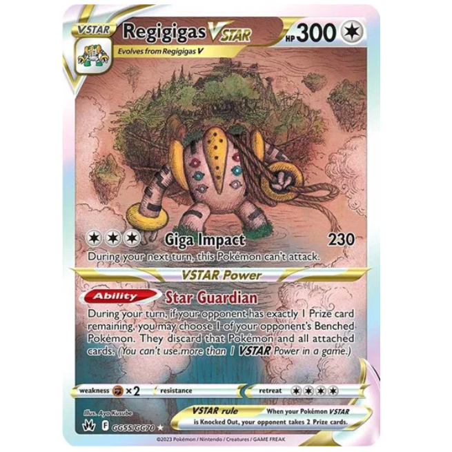 Pokemon TCG Regigigas vstar Galarian Gallery gg55/gg70