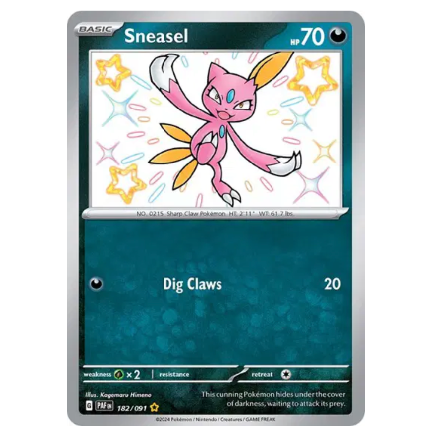 Pokemon TCG Sneasel *Baby Shiny* Paldean Fates 182/091