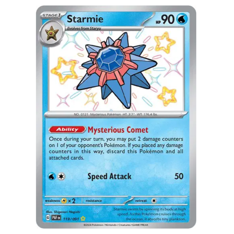 Pokemon TCG Starmie *Baby Shiny* Paldean Fates 119/091