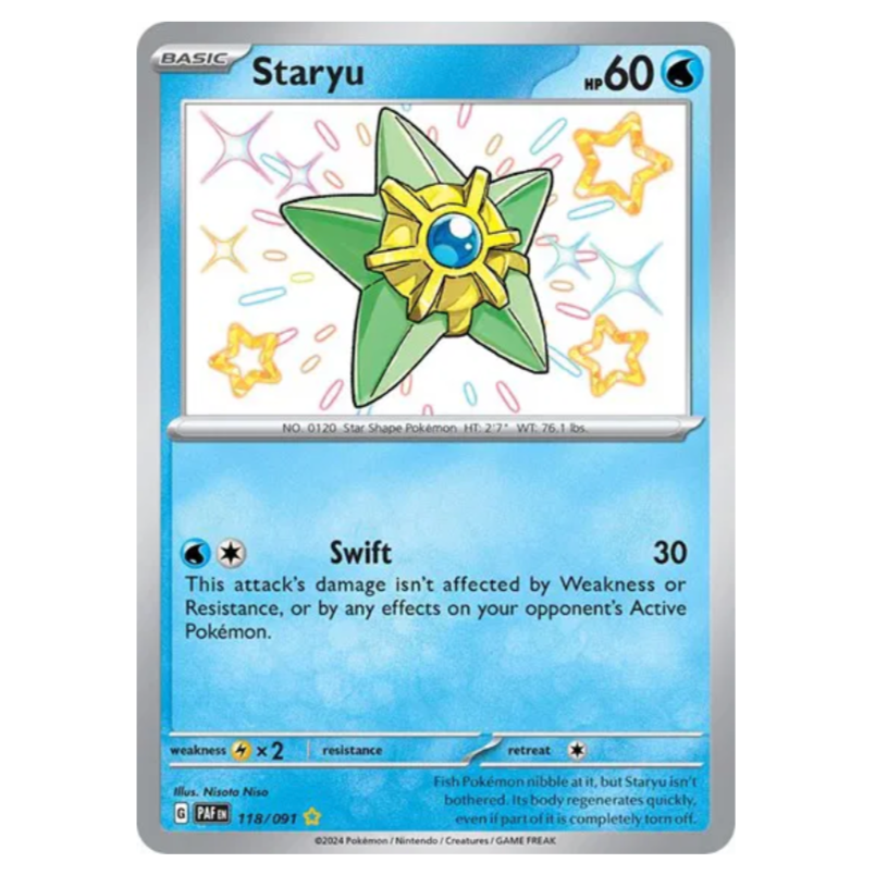 Pokemon TCG Staryu *Baby Shiny* Paldean Fates 118/091