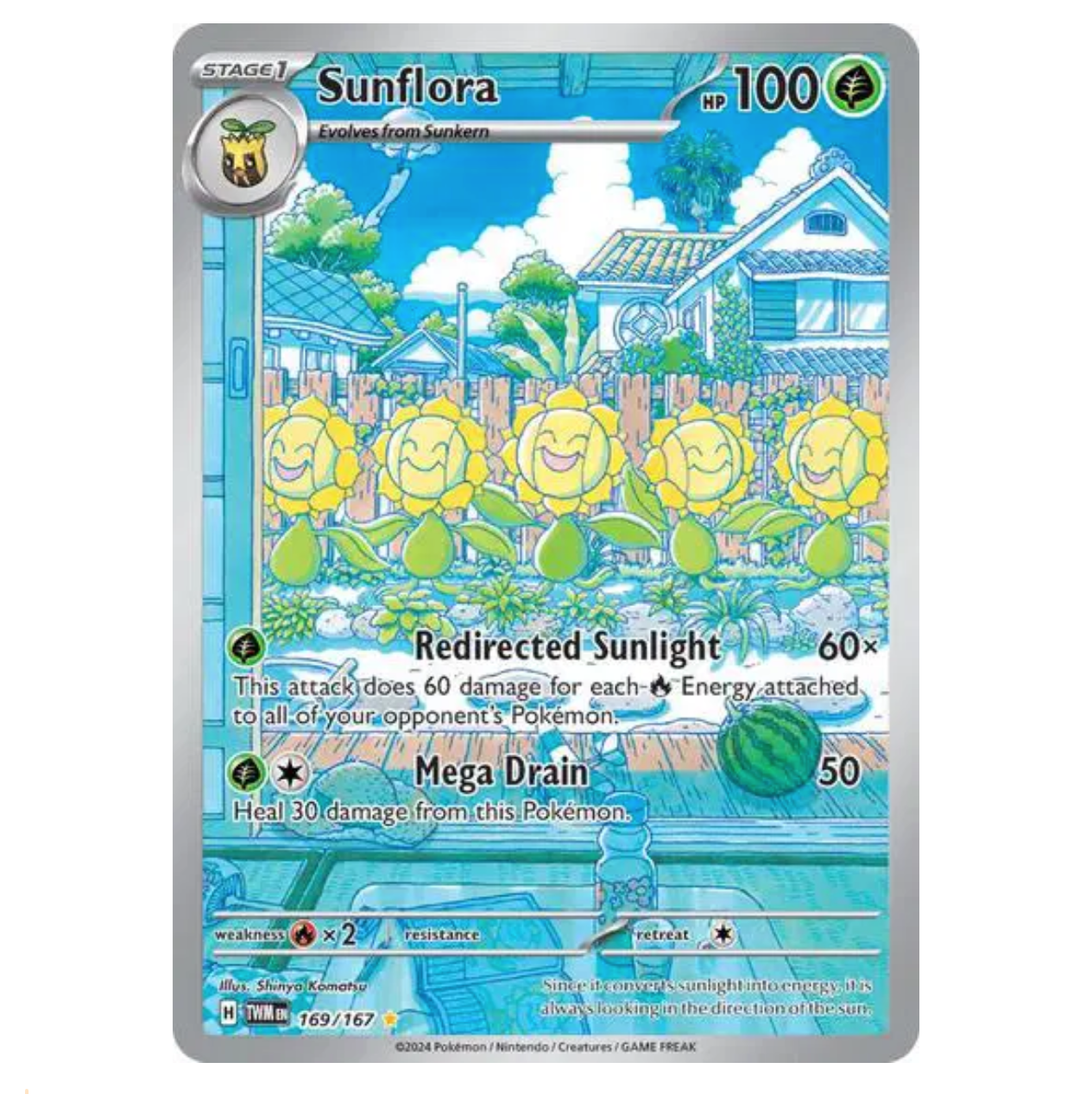 Pokemon TCG Sunflora Twilight Masquerade 169/167 Illustrated Rare