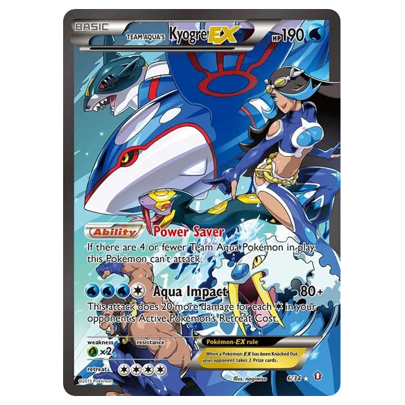 Pokemon TCG Team Aqua's Kyogre EX Double Crisis 6/34