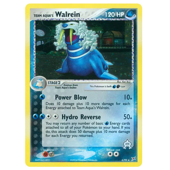 Pokemon TCG Team Aqua's Walrein *Holo* EX Team Aqua vs Team Magma 6/95