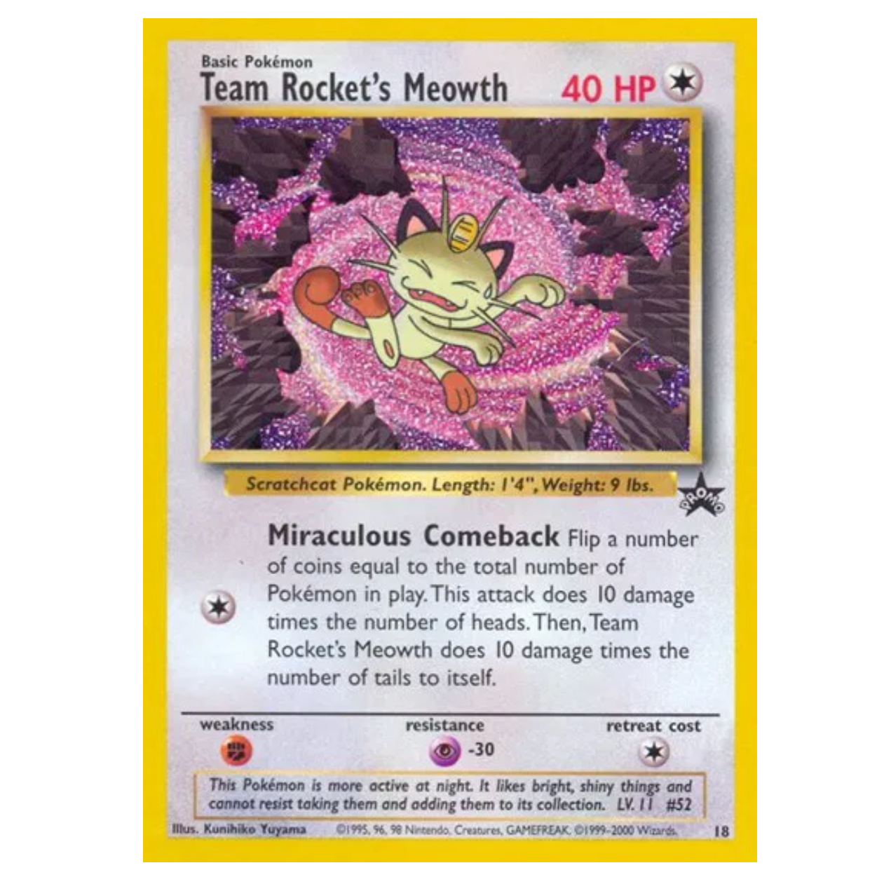 Pokemon TCG Team Rocket's Meowth Promo 18