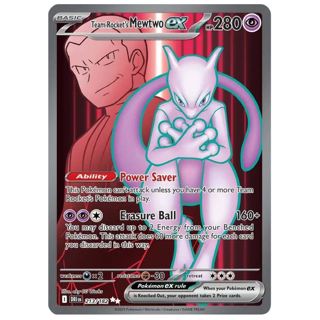 Pokemon TCG Team Rocket's Mewtwo EX Destined Rivals 213/182