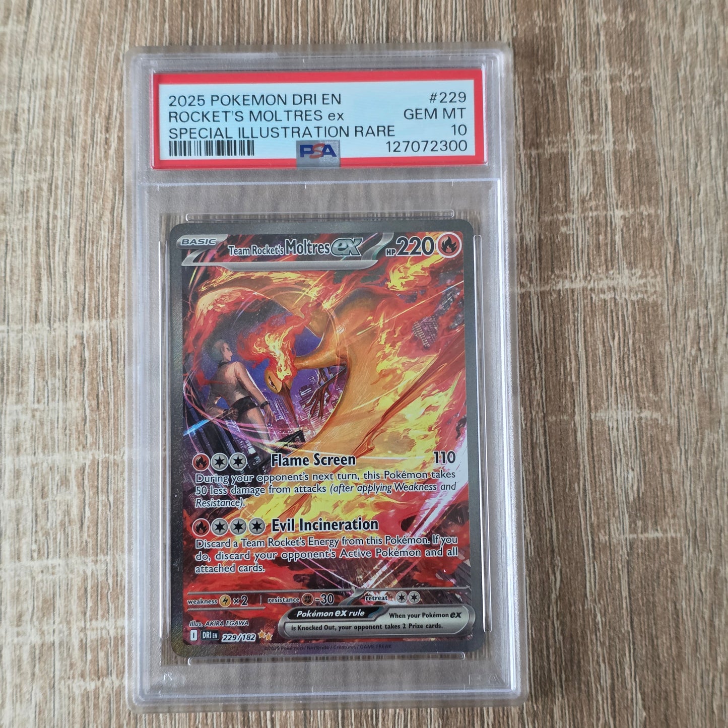 Pokemon TCG Team Rocket's Moltres ex Destined Rivals 229/182 (PSA 10)