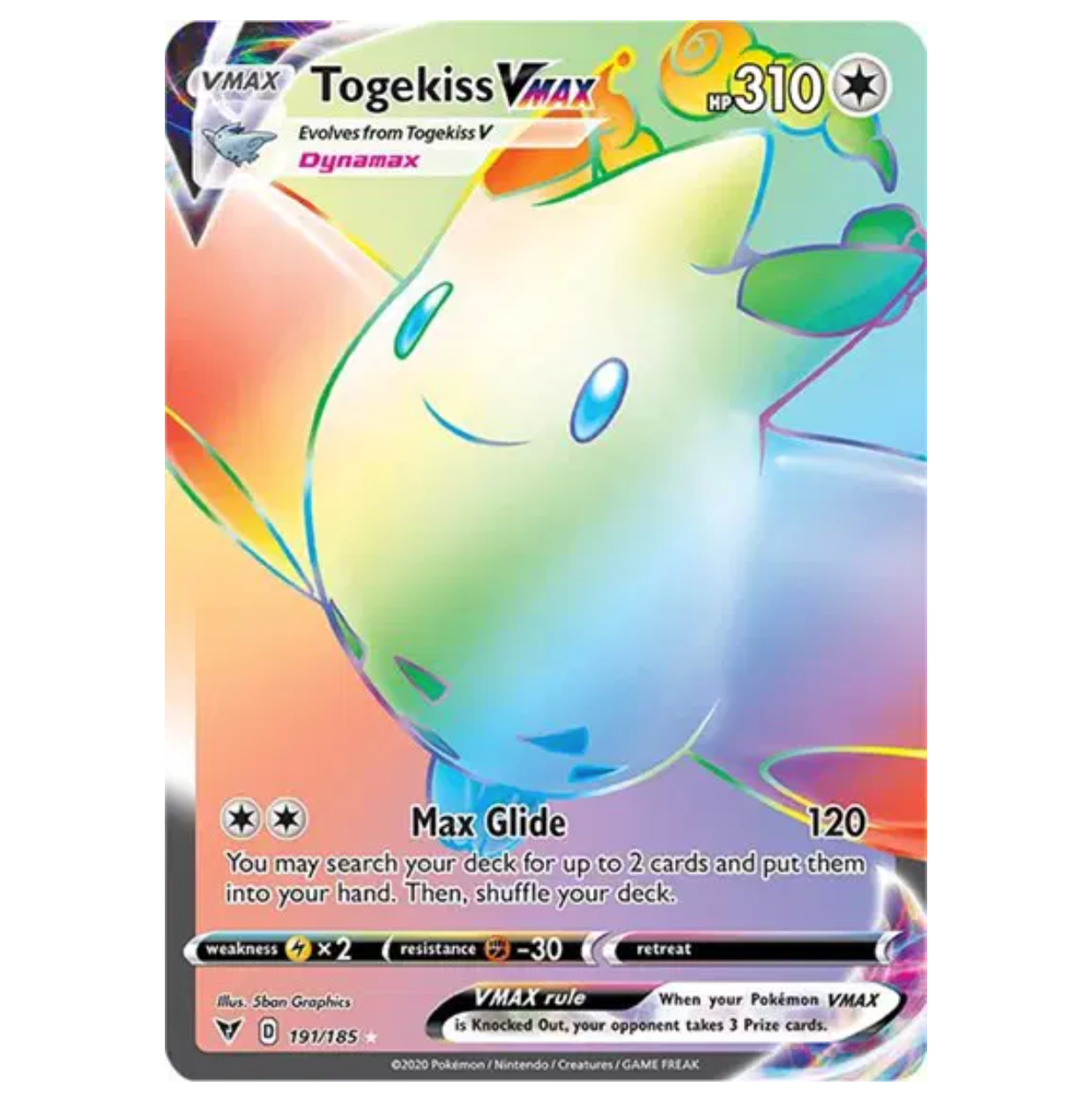 Pokemon TCG Togekiss VMAX Vivid Voltage 191/185.