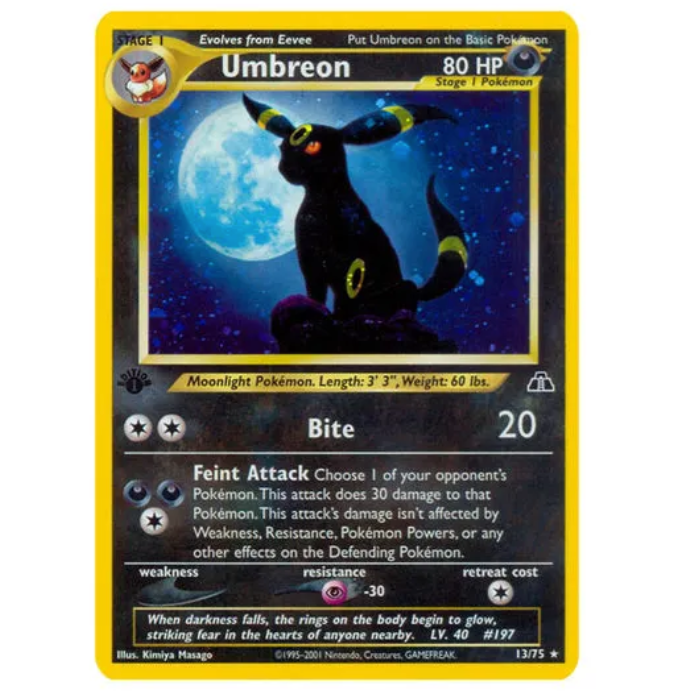 Pokemon TCG Umbreon 1st Edition Neo Discovery 13/75