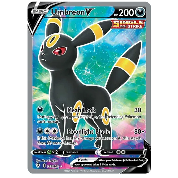 Pokemon TCG Umbreon V Evolving Skies 188/203