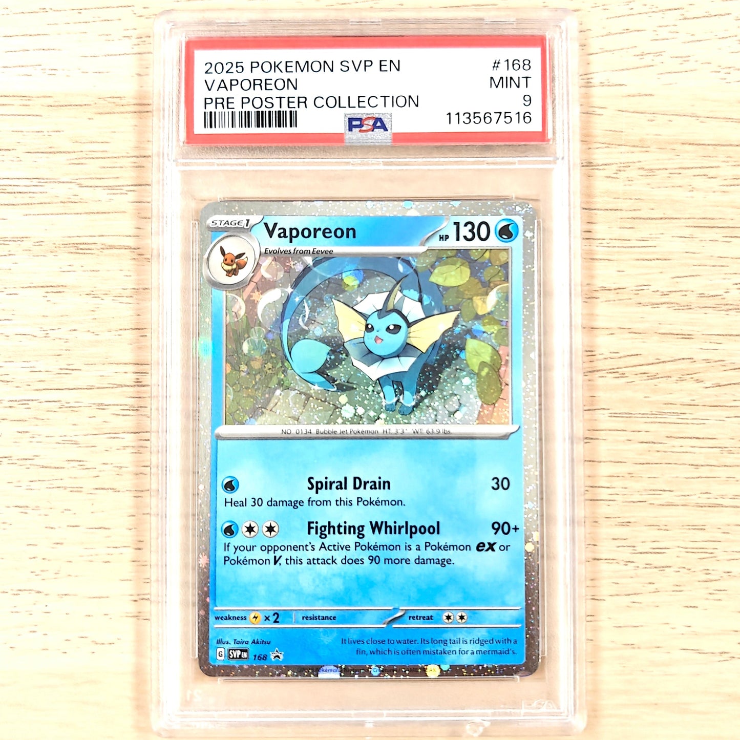 Pokemon TCG Vaporeon Scarlet Violet 168 PSA 9.