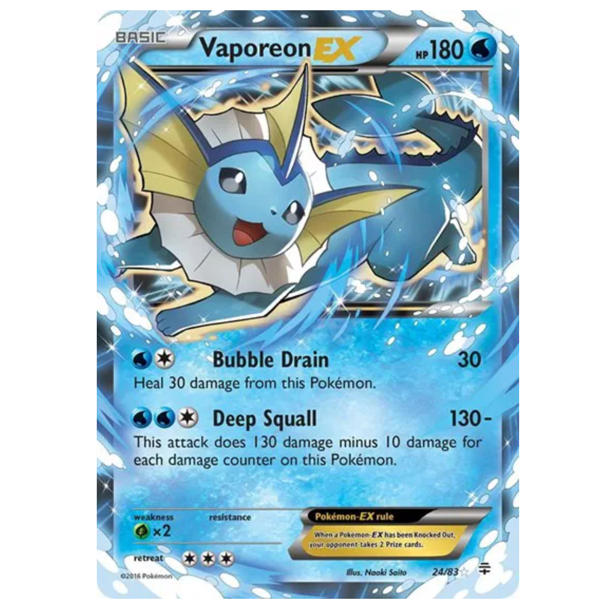 Pokemon TCG Vaporeon ex Generations 24/83