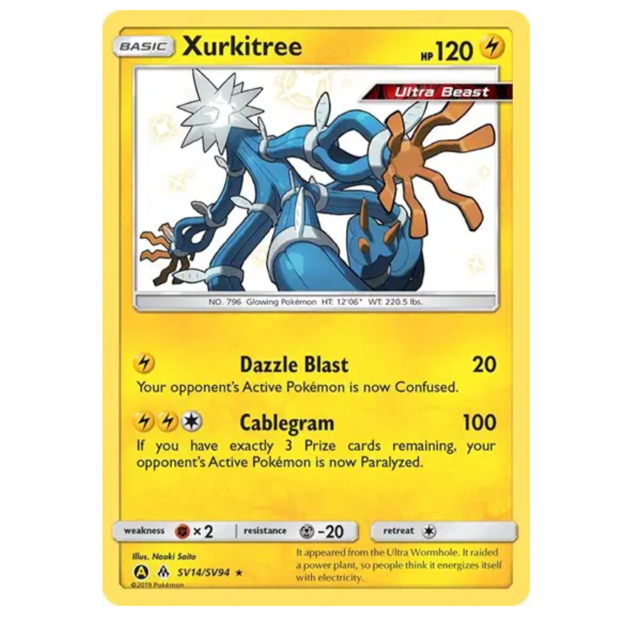 Pokemon TCG Xurkitree *Baby Shiny* Hidden Fates SV14/SV94