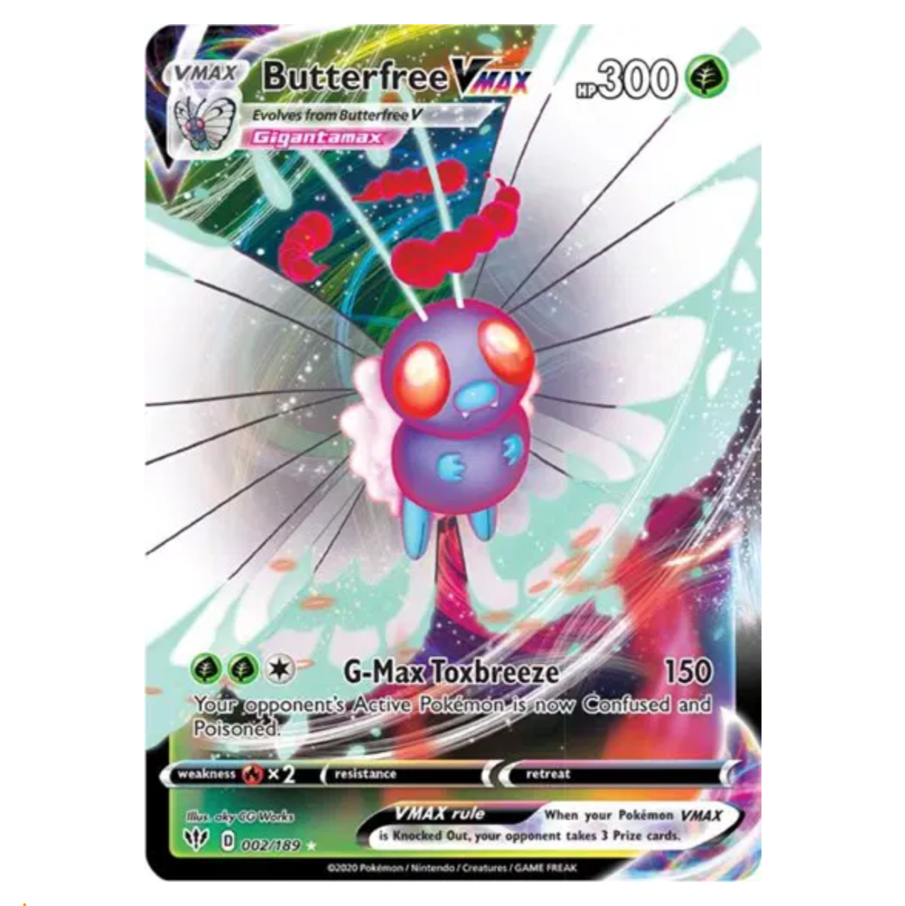 Pokemon TCH Butterfree VMAX Darkness Ablaze 002/189