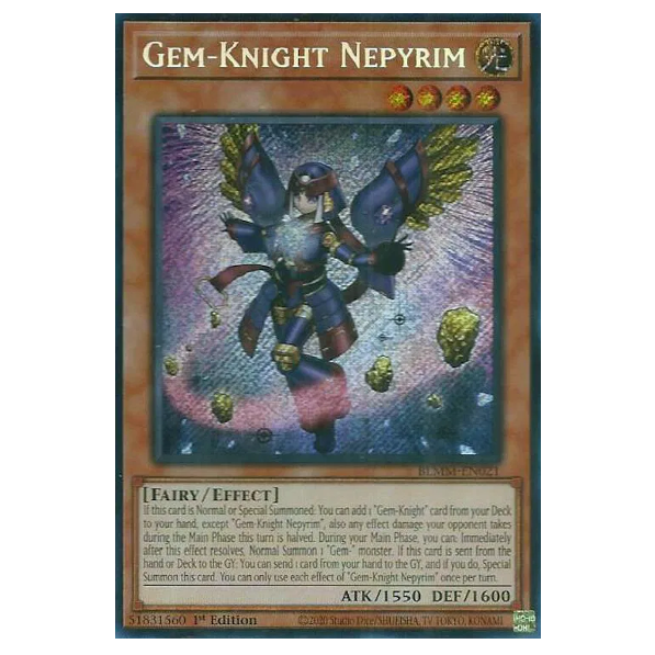 Yu-Gi-Oh! TCG Gem-Knight Nepyrim *Secret Rare* BLMM-EN021
