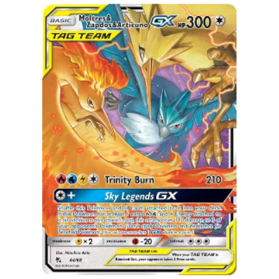 pokemon TCG Moltres & Zapdos & Articuno GX Hidden Fates 44/68