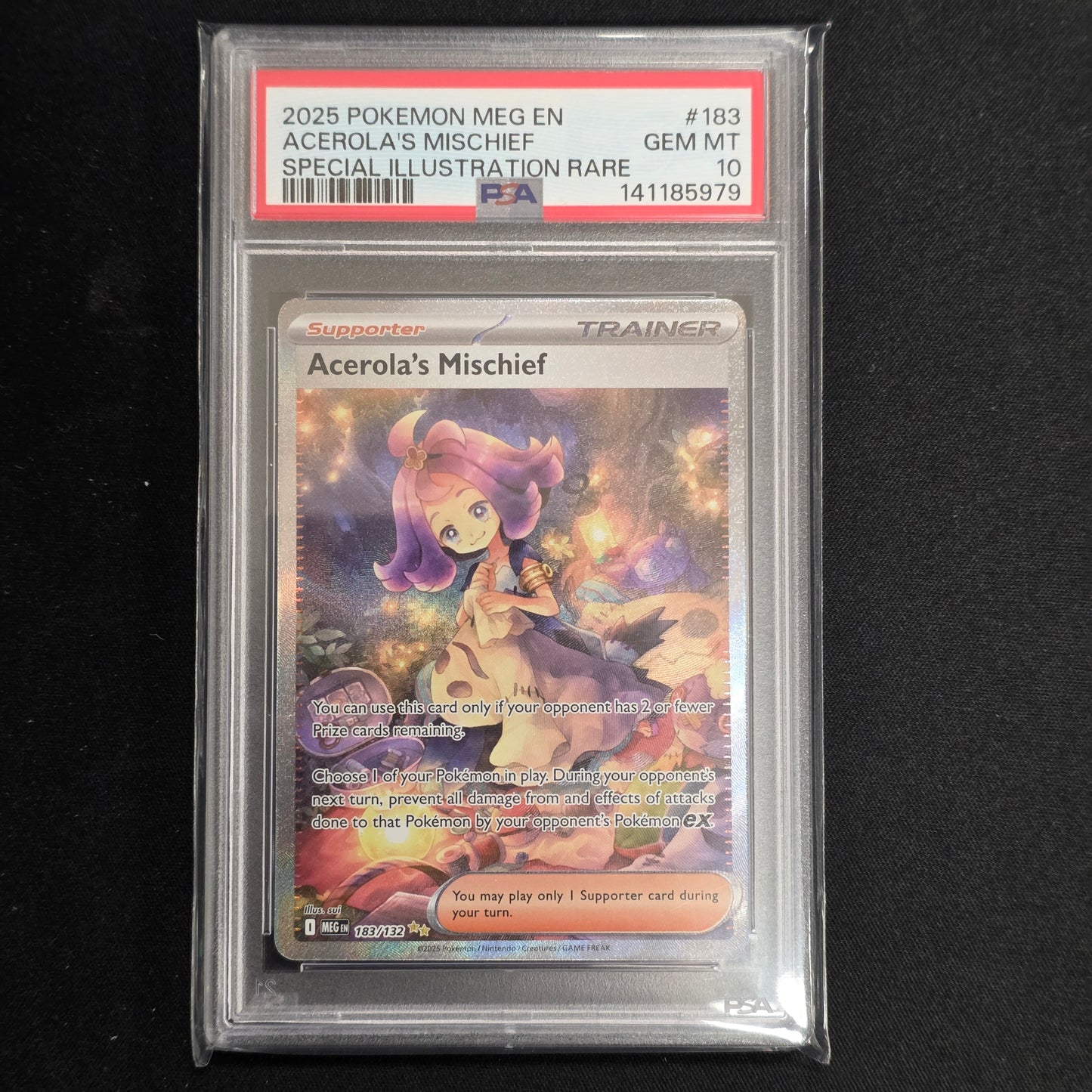 Pokemon TCG Acerola's Mischief Mega Evolution 183/132 (PSA 10)