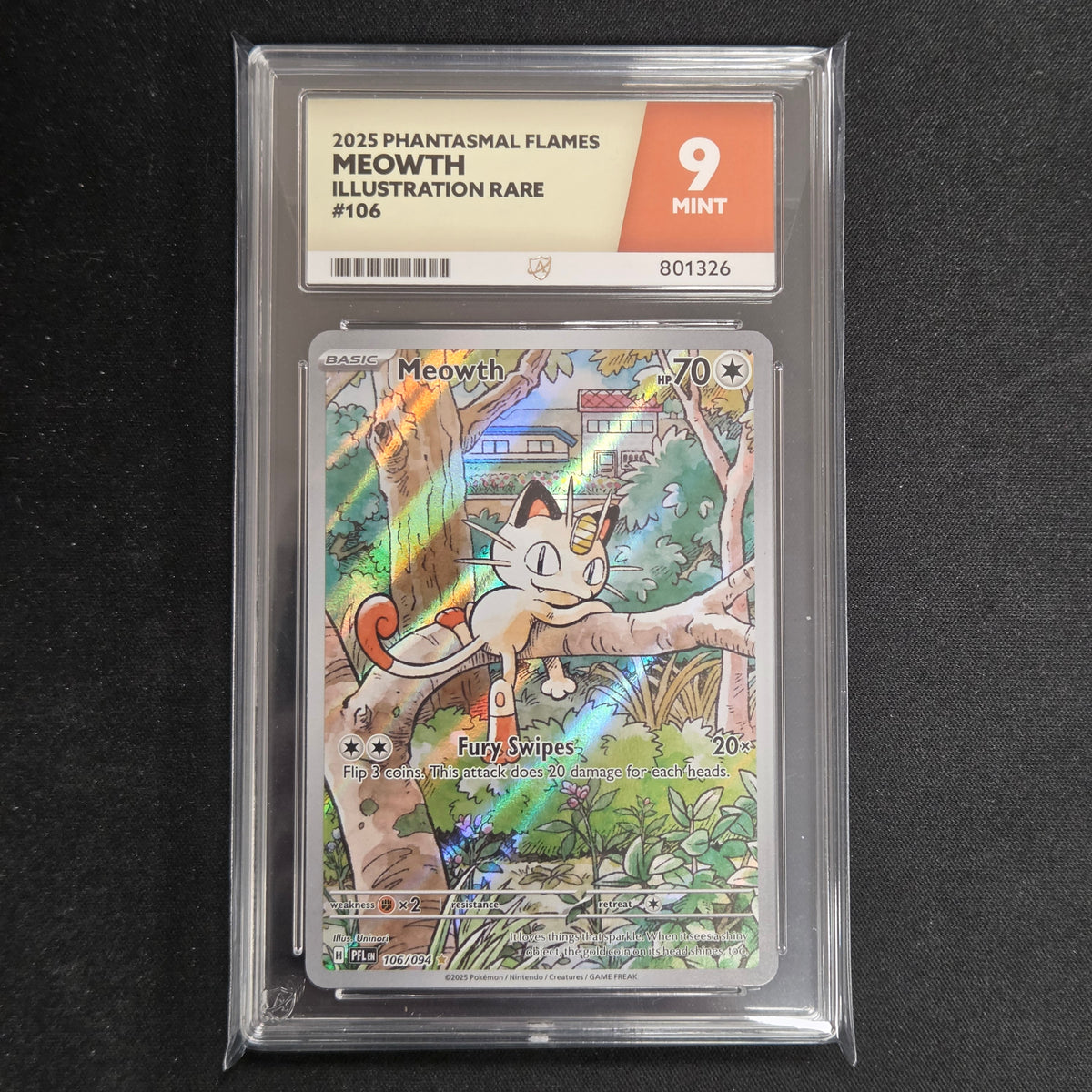 Pokemon TCG Meowth Phantasmal Flames 106/094 (Ace 9)