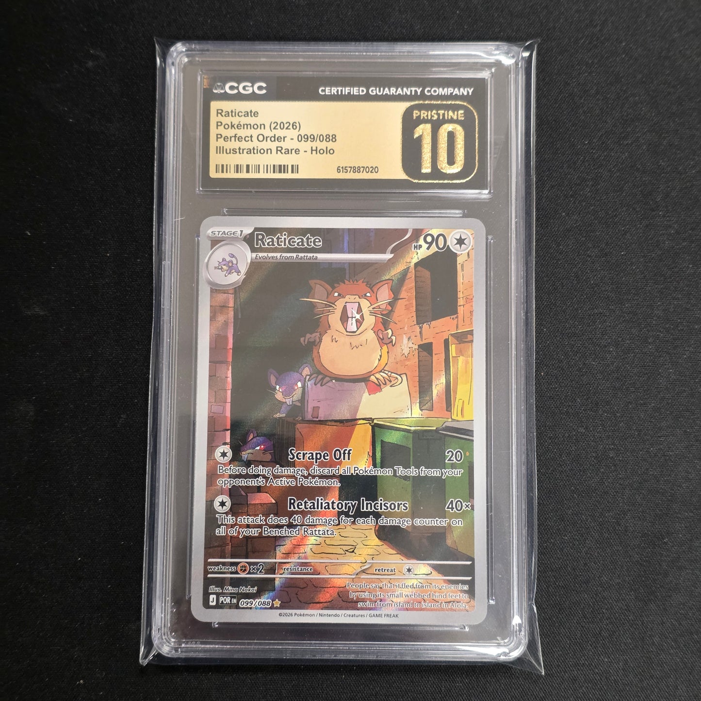 Pokemon TCG Raticate Perfect Order 099/088 (CGC Pristine 10)