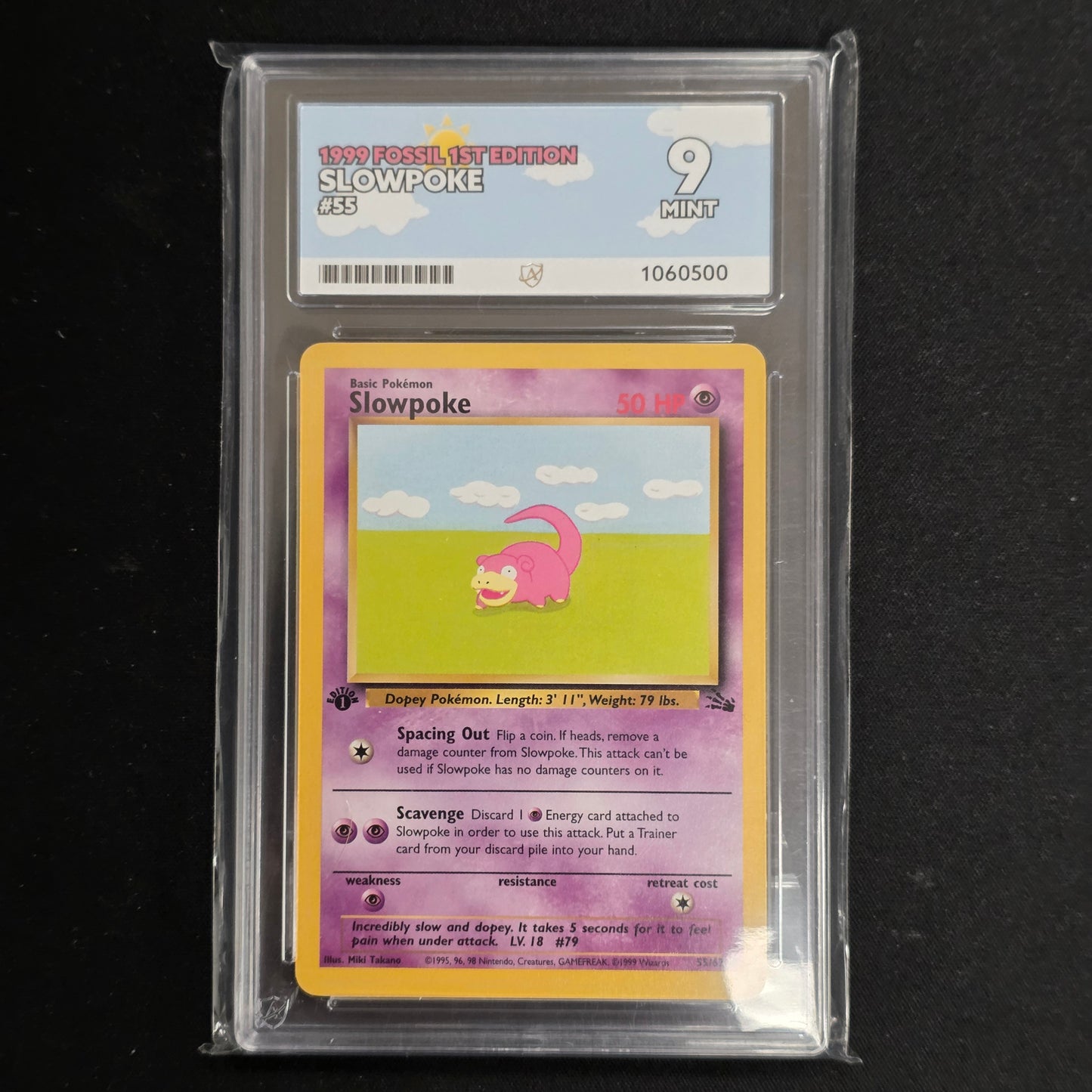 Pokemon TCG Slowpoke 1st Edition Fossil 55/62 (Ace 9)