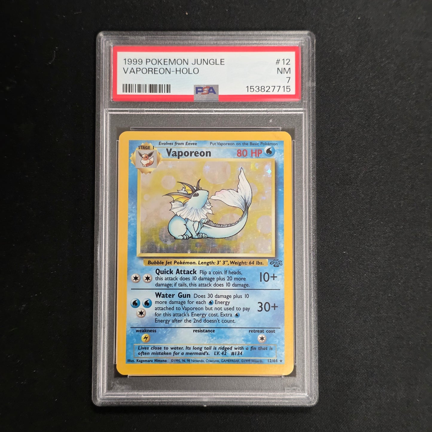 Pokemon TCG Vaporeon Jungle 12/64 (PSA 7)