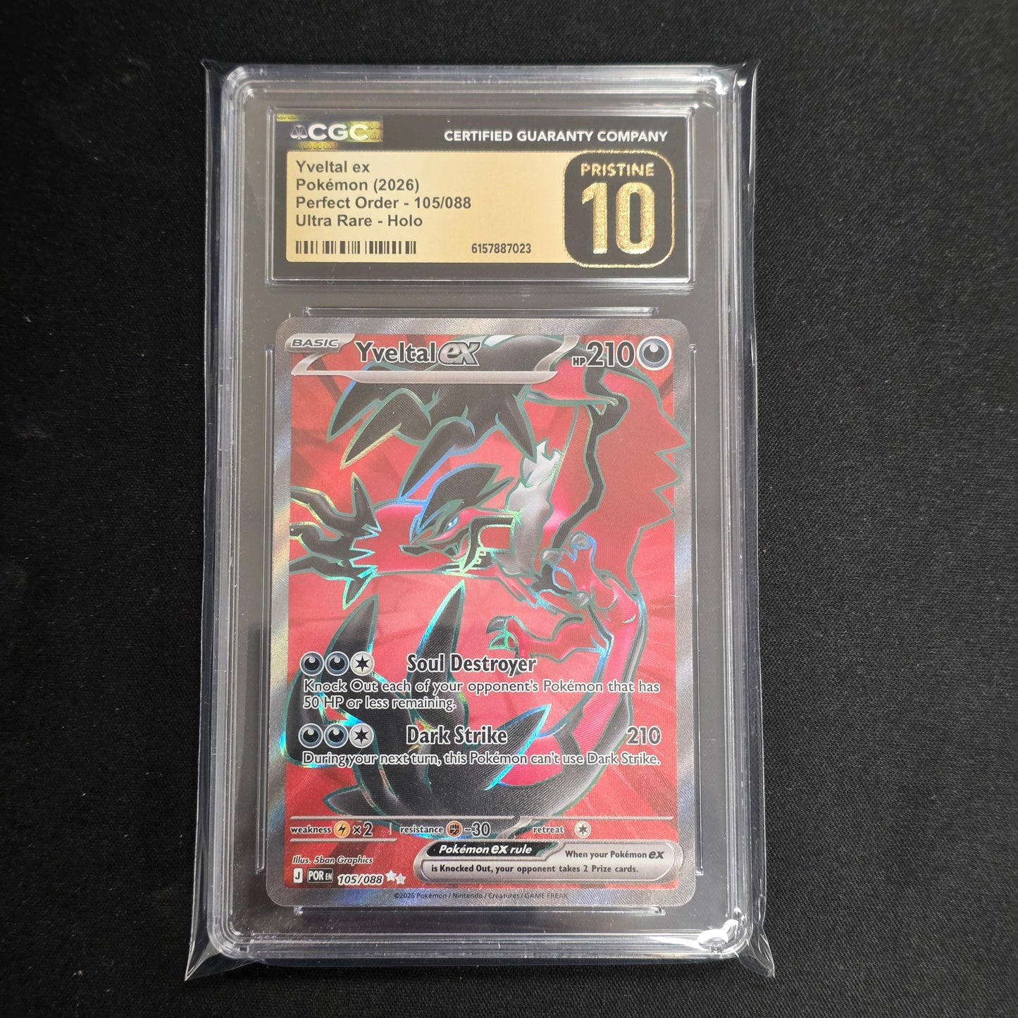 Pokemon TCG Yveltal ex Perfect Order 105/088 (CGC Pristine 10)