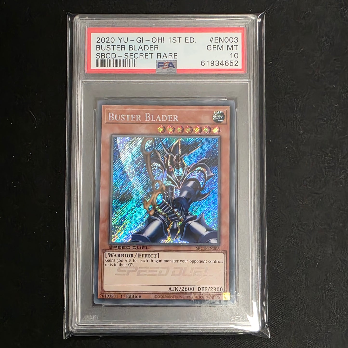 Yu-Gi-Oh! TCG Buster Blader *Secret Rare* SBCB-EN003 (PSA 10)