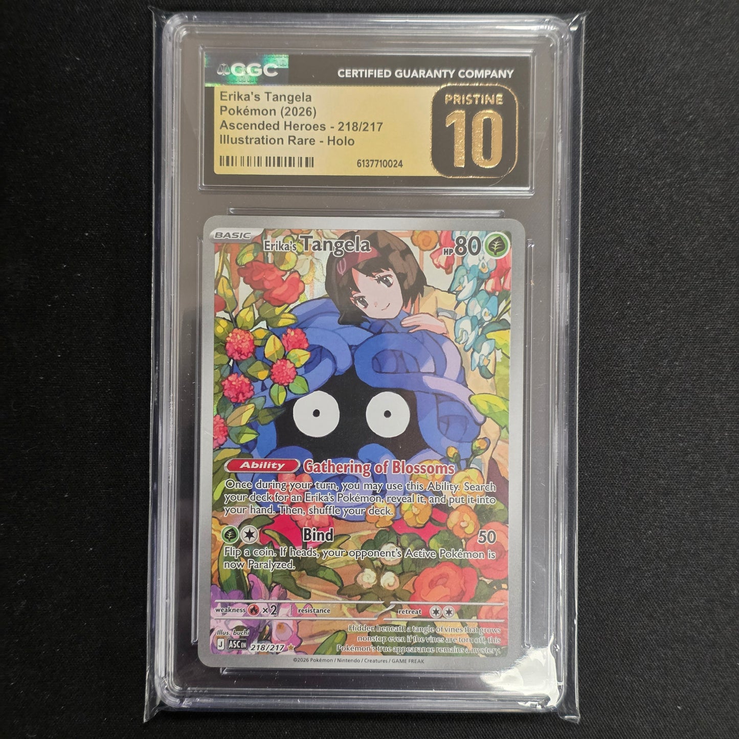 Pokemon TCG Erika's Tangela Ascended Heroes 218/217 (CGC Pristine 10)