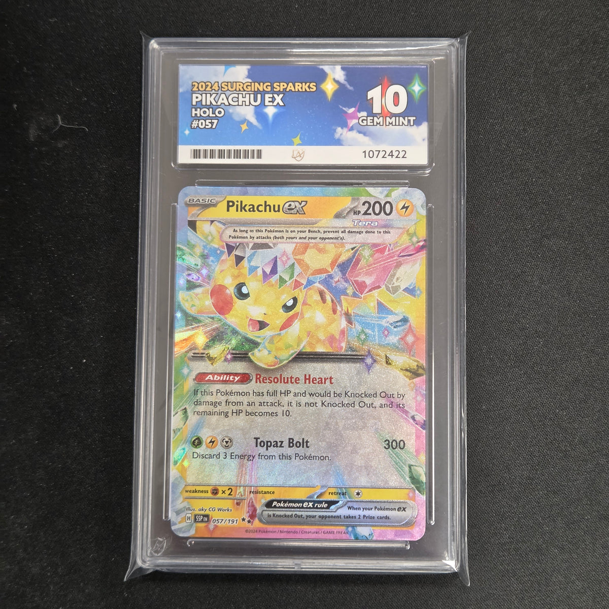 Pokemon TCG Pikachu ex Surging Sparks 057/191 (ACE 10)