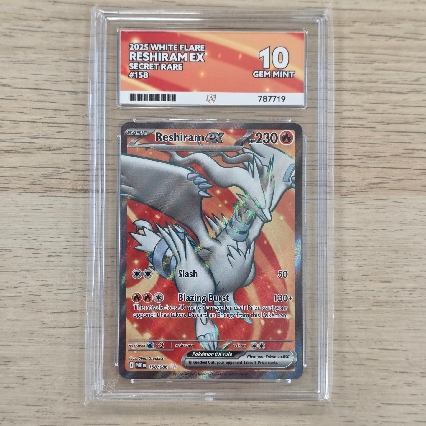 Pokemon TCG Reshiram ex White Flare 158/086 (ACE 10)