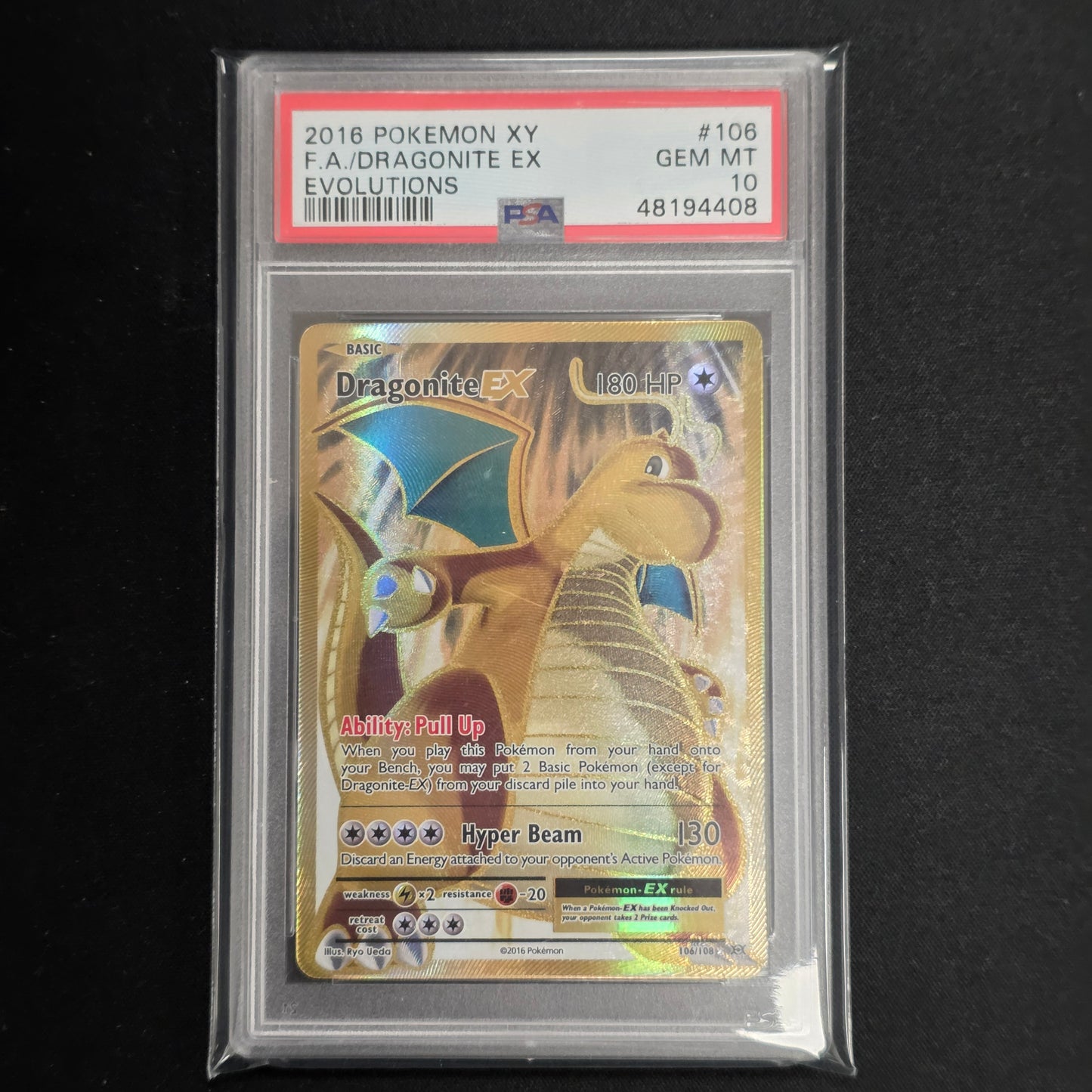 Pokemon TCG Dragonite EX Evolutions 106/108 (PSA 10)
