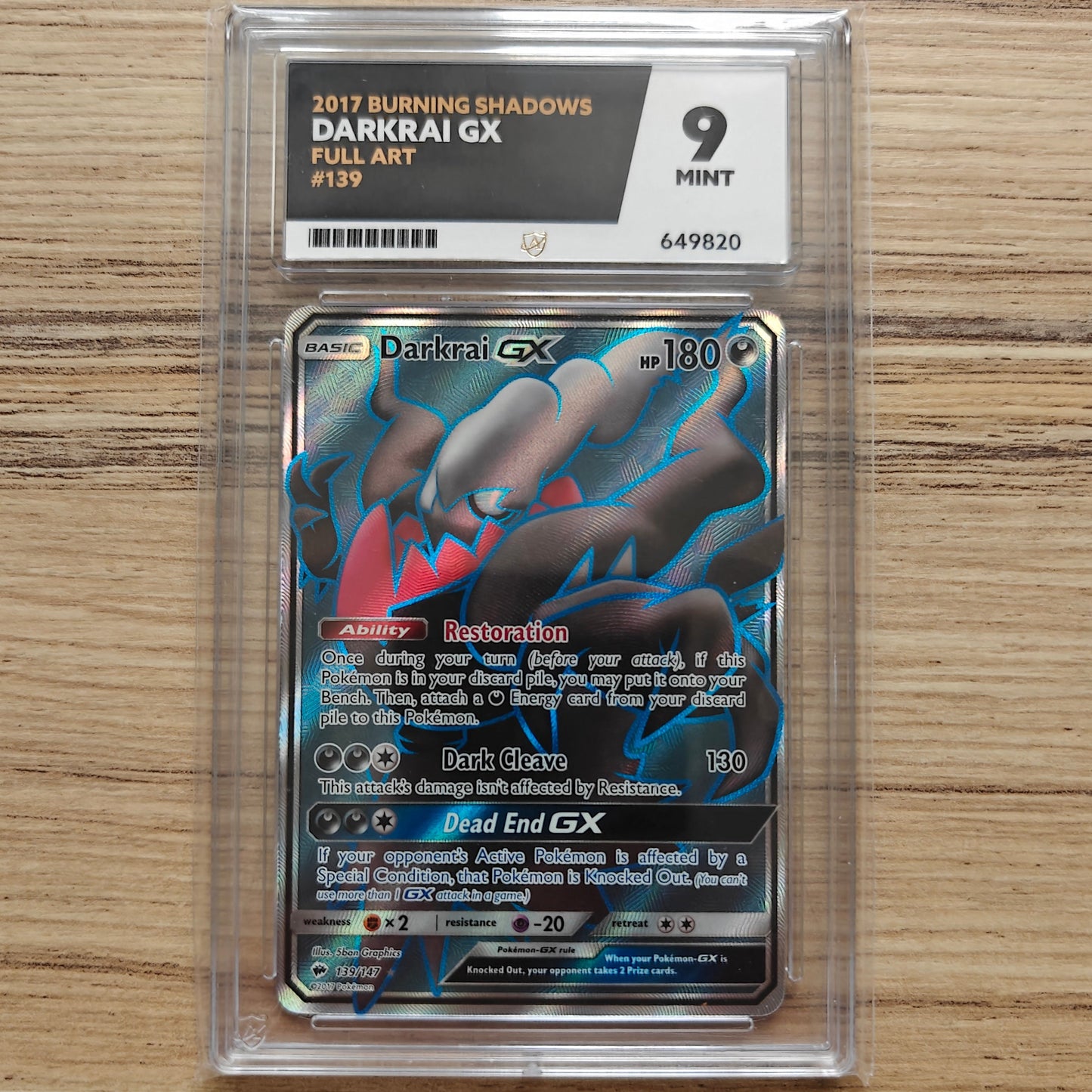 Pokemon TCG Darkrai GX Burning Shadows 139/147 (ACE 9)