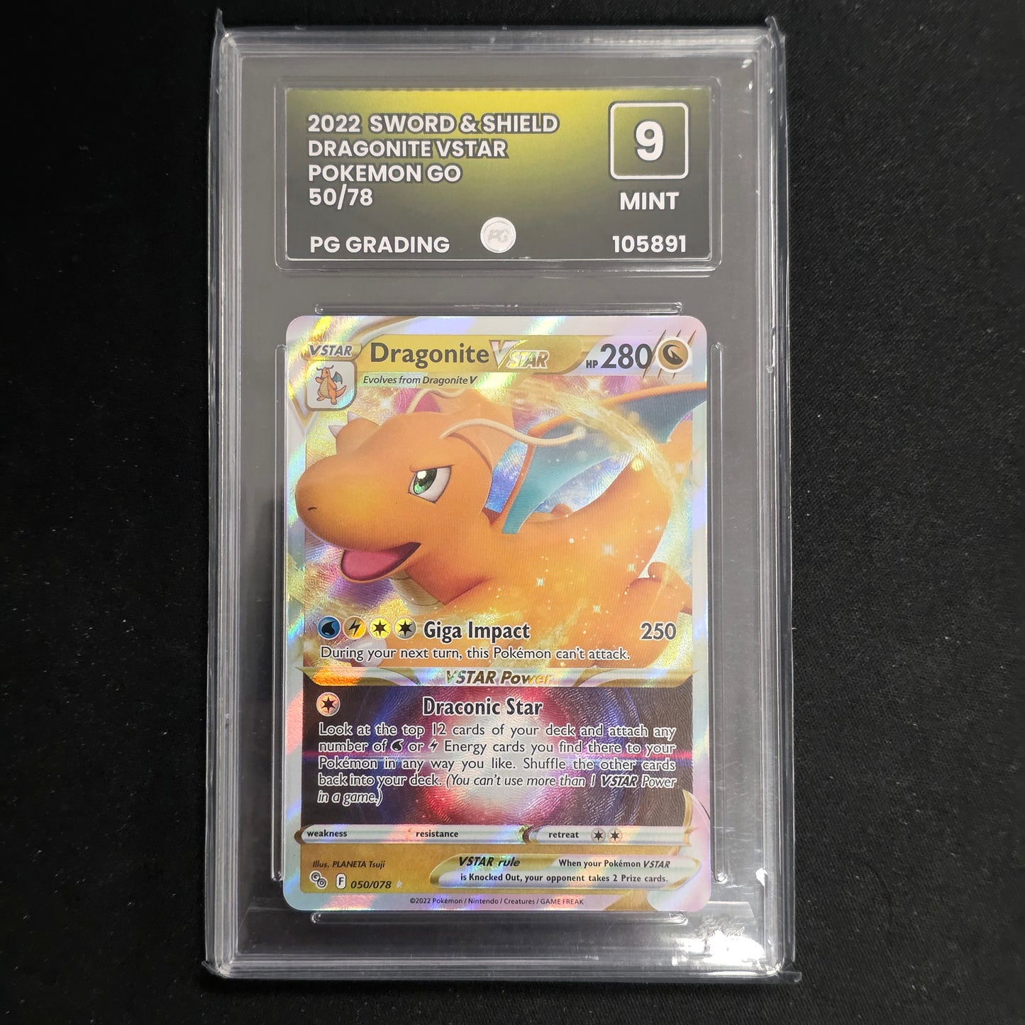 Pokemon TCG Dragonite VSTAR Pokemon Go 050/078 (PG Grading 9)