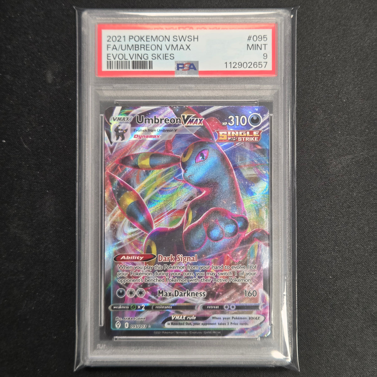 Pokemon TCG Umbreon VMAX Evolving Skies 095/203 (PSA 9)
