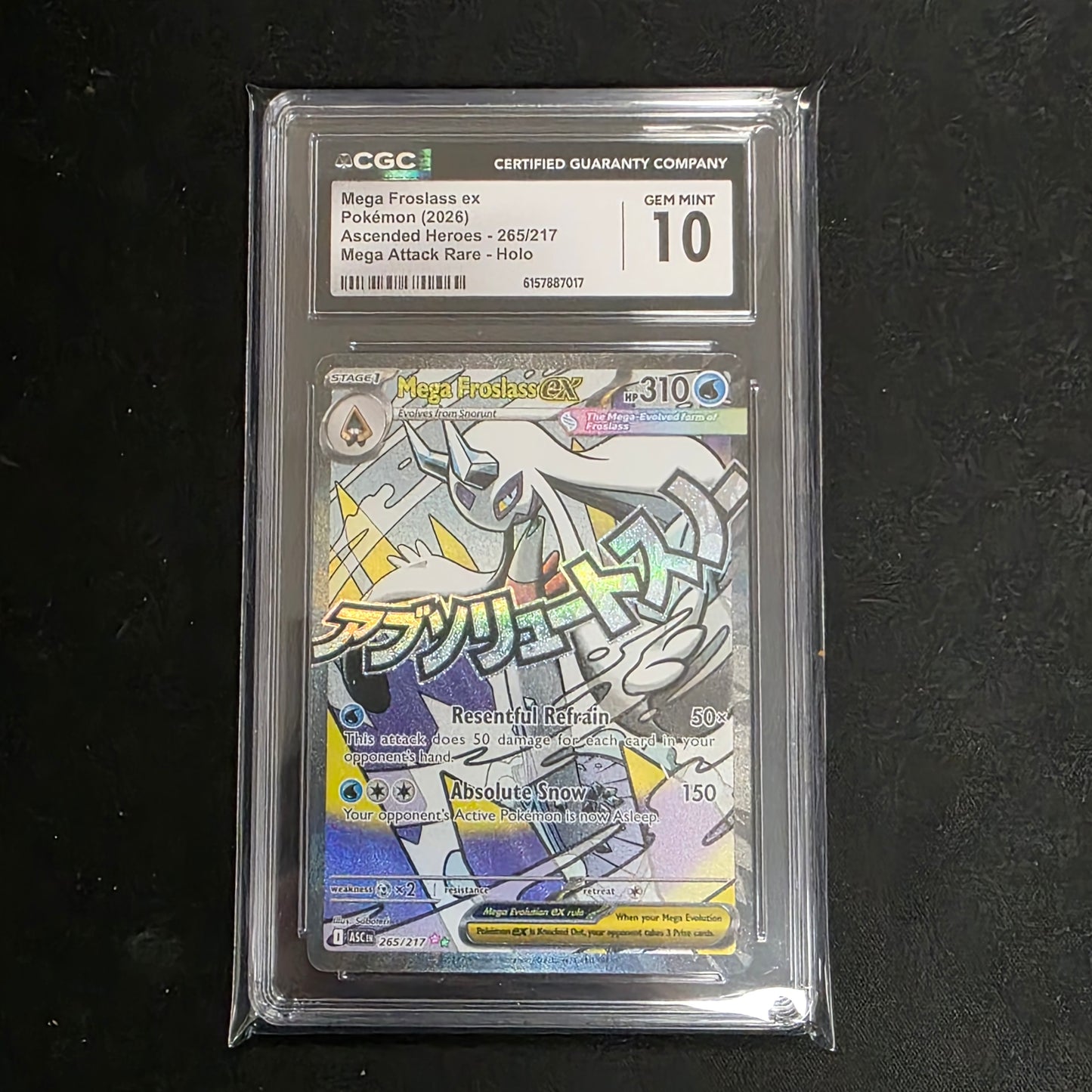 Pokemon TCG Mega Froslass ex Ascended Heroes 265/217 (CGC 10)