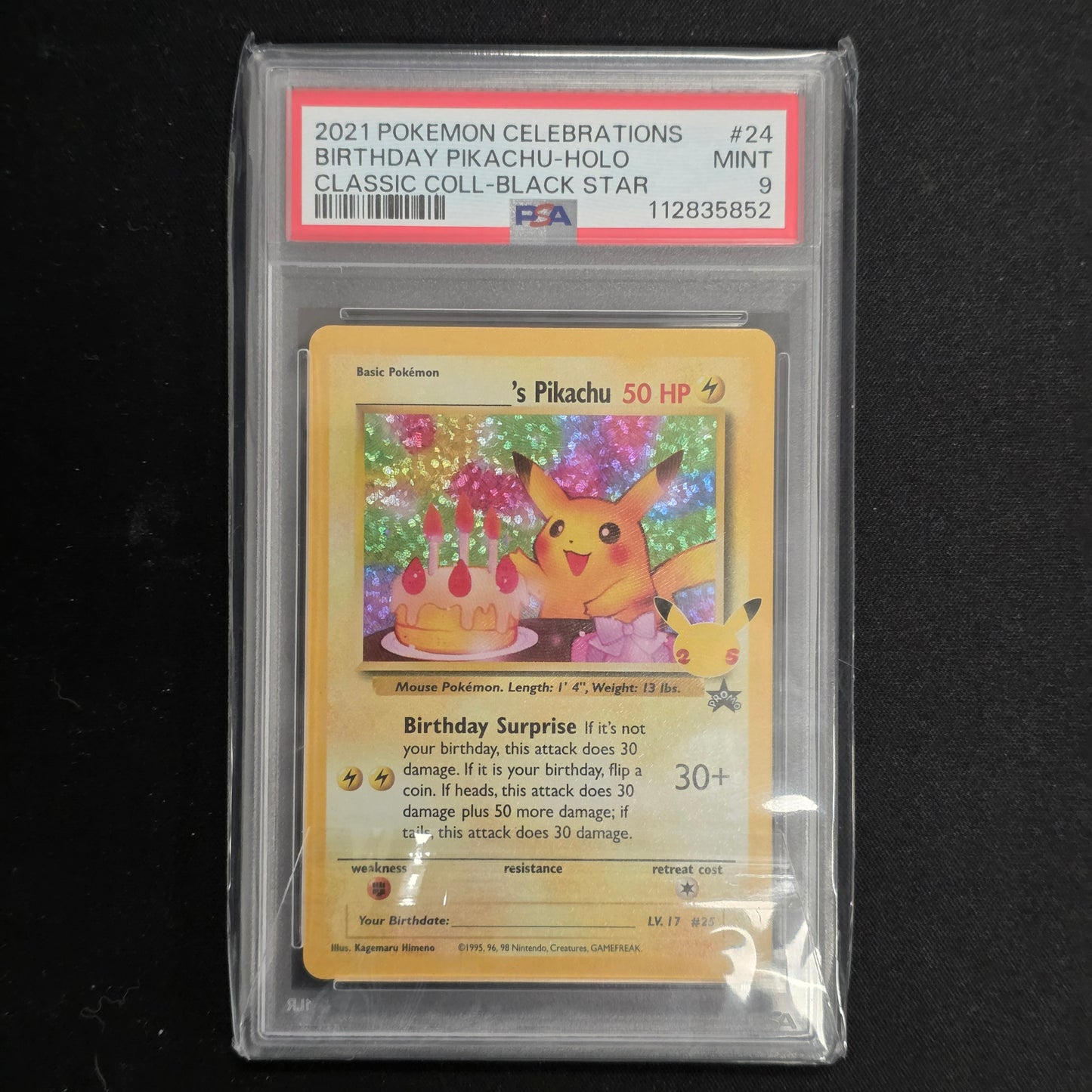 Pokemon TCG Birthday Pikachu Celebrations 24/53 (PSA 9)