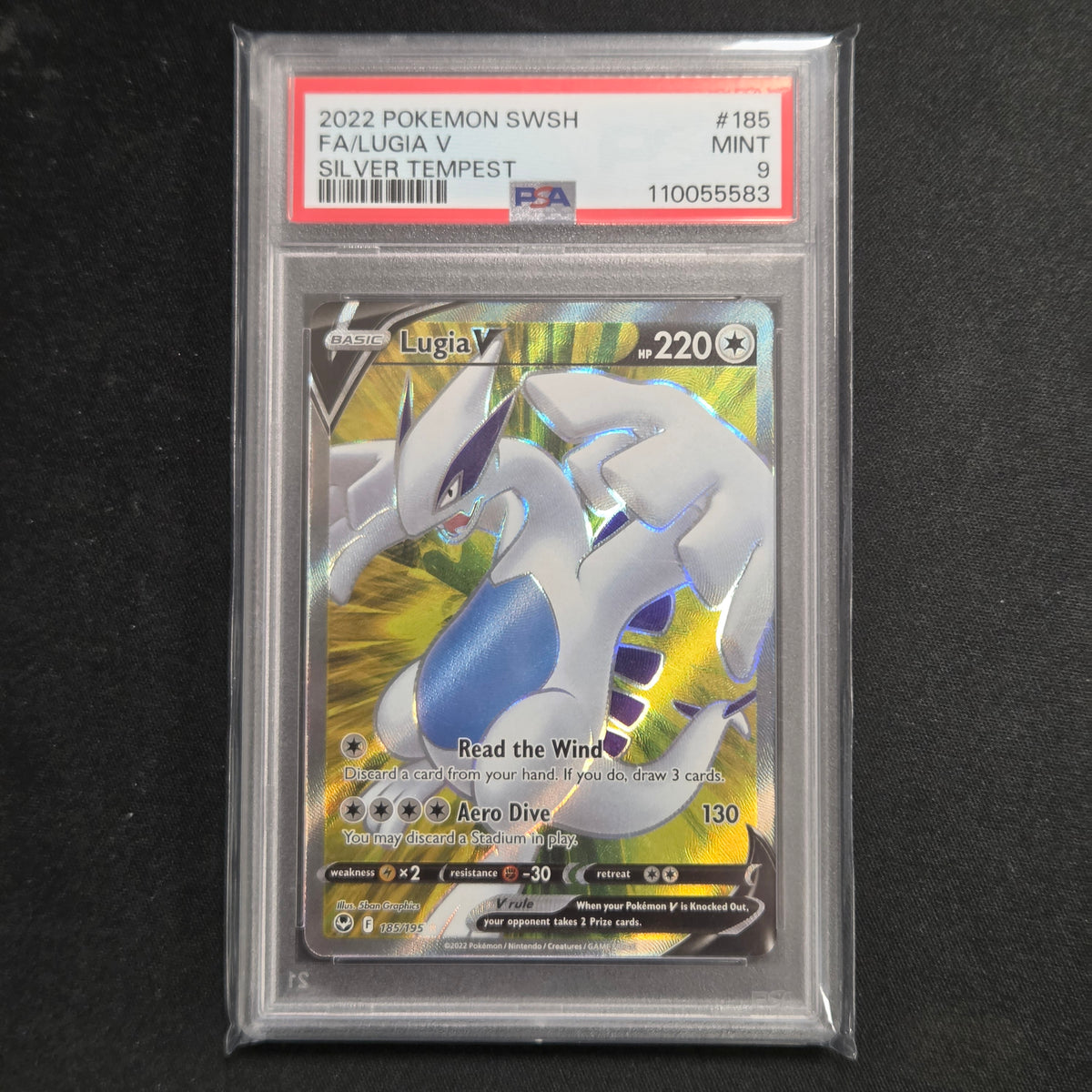 Pokemon TCG Lugia V Silver Tempest 185/195 (PSA 9)