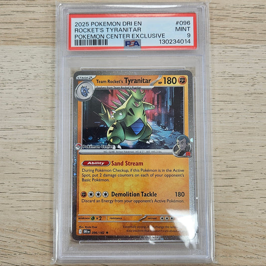 Pokemon TCG Tyranitar 096/182 Destined Rivals Pokemon Center Exclusive (PSA 9)