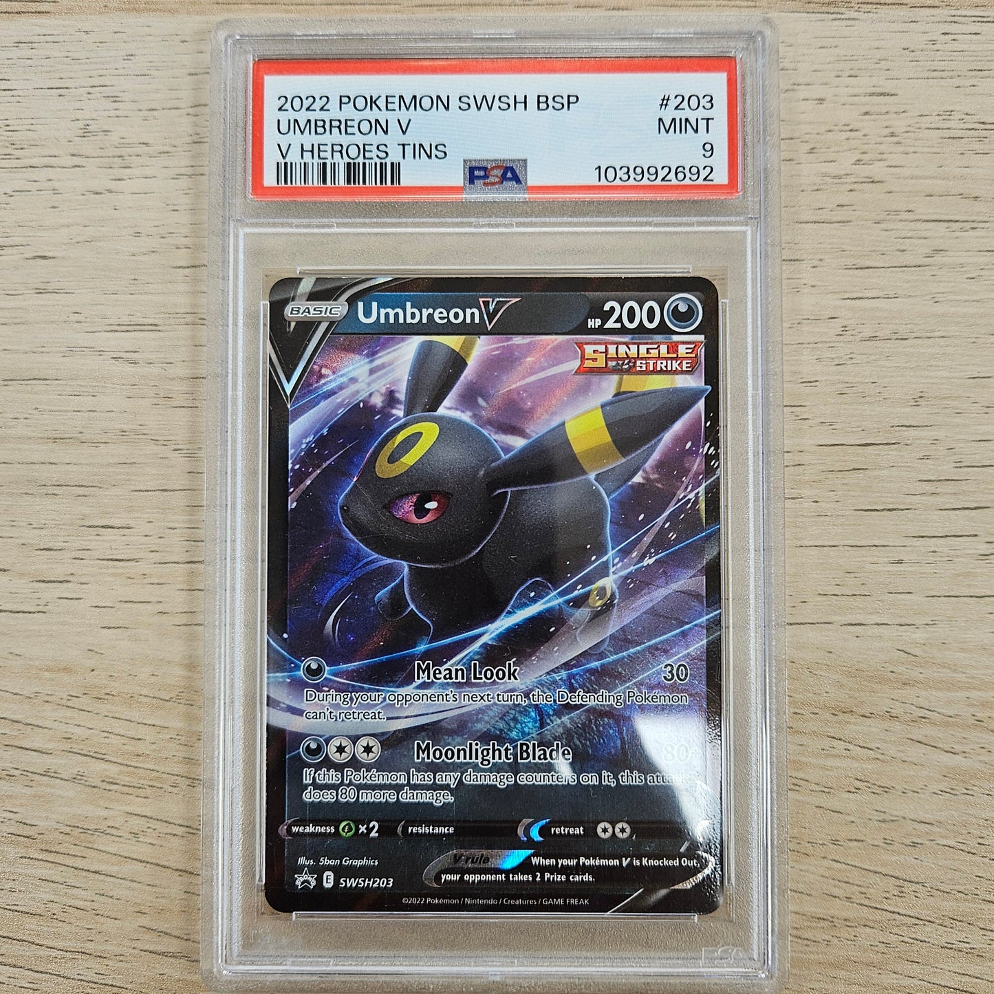 Pokemon TCG Umbreon V Black Star Promo SWSH203 (PSA 9)