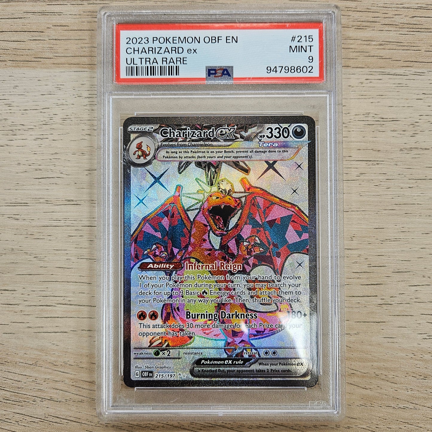 Pokemon TCG Charizard ex Obsidian Flames 215/197 (PSA 9)