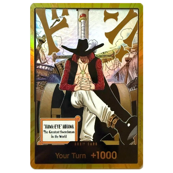 One Piece CG Don!! Card Dracule Mihawk Gold